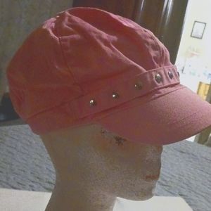 Pink Cap with Stud Accents